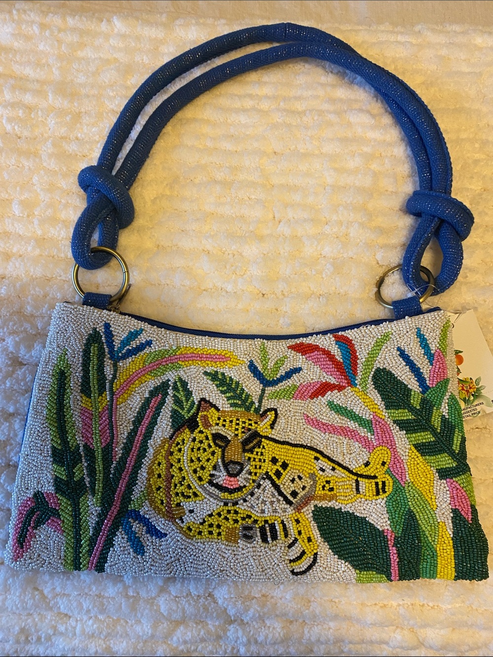 American & Beyond Viral Beaded Leopard Bag